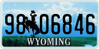 WY license plate 9806846