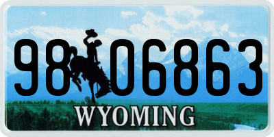 WY license plate 9806863