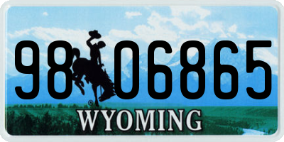 WY license plate 9806865