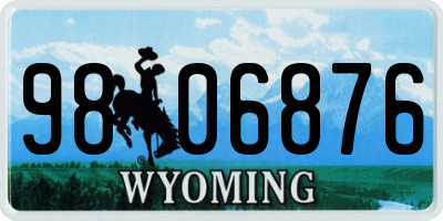 WY license plate 9806876