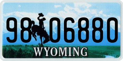 WY license plate 9806880