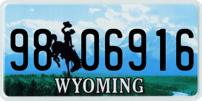WY license plate 9806916