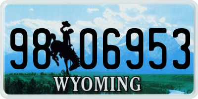 WY license plate 9806953