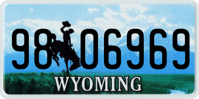 WY license plate 9806969