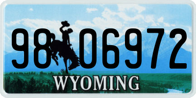 WY license plate 9806972