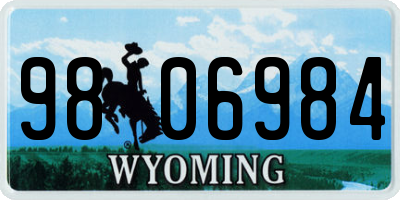 WY license plate 9806984
