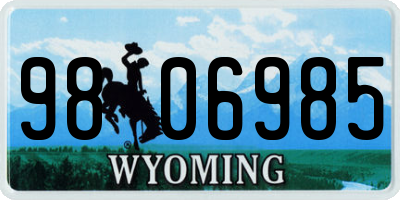 WY license plate 9806985