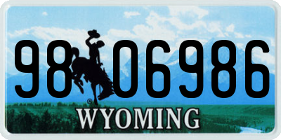 WY license plate 9806986