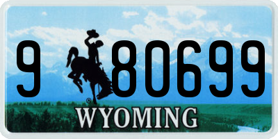WY license plate 980699