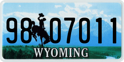 WY license plate 9807011