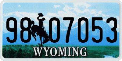 WY license plate 9807053