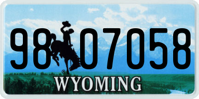 WY license plate 9807058
