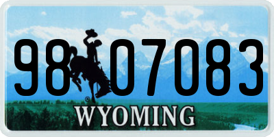 WY license plate 9807083