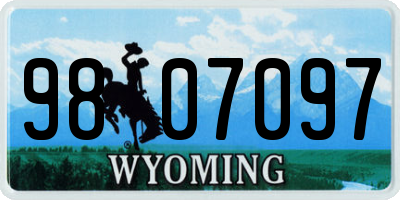 WY license plate 9807097