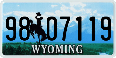 WY license plate 9807119