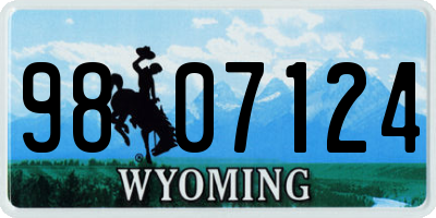 WY license plate 9807124