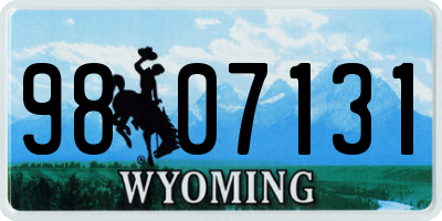 WY license plate 9807131