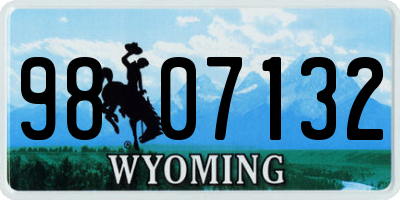 WY license plate 9807132
