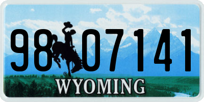 WY license plate 9807141