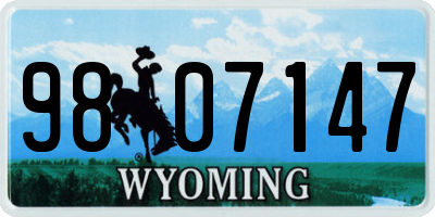 WY license plate 9807147