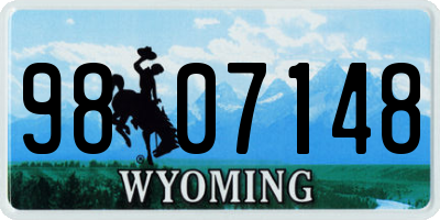 WY license plate 9807148