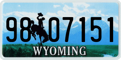 WY license plate 9807151