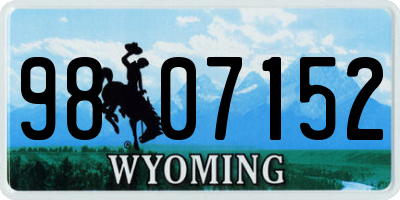 WY license plate 9807152