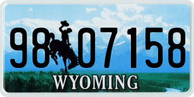 WY license plate 9807158