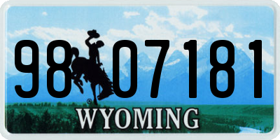 WY license plate 9807181