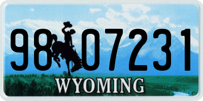 WY license plate 9807231