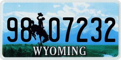 WY license plate 9807232