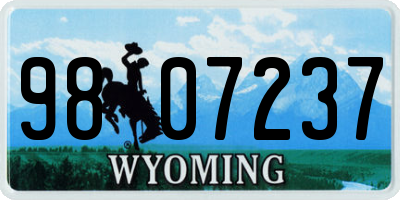 WY license plate 9807237