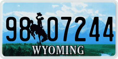 WY license plate 9807244