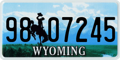 WY license plate 9807245