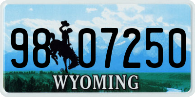WY license plate 9807250