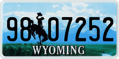 WY license plate 9807252