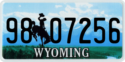 WY license plate 9807256