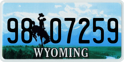 WY license plate 9807259