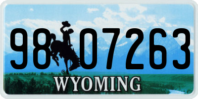 WY license plate 9807263