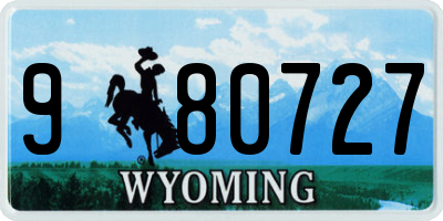 WY license plate 980727