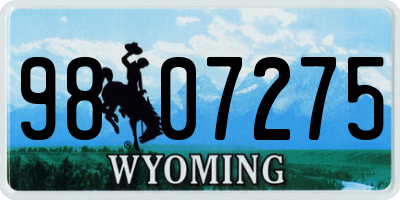 WY license plate 9807275