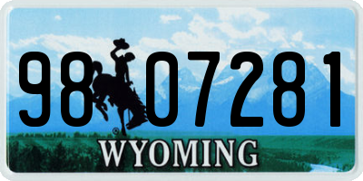 WY license plate 9807281