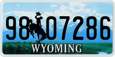 WY license plate 9807286