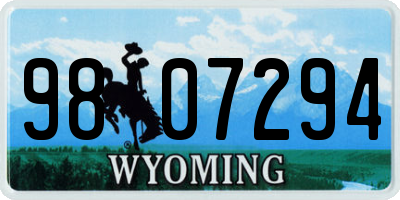WY license plate 9807294