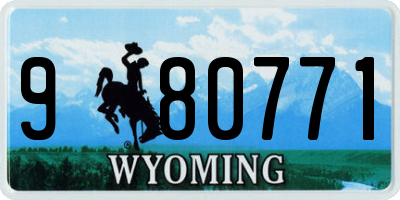 WY license plate 980771