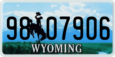 WY license plate 9807906