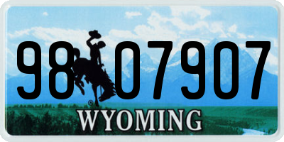 WY license plate 9807907