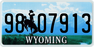 WY license plate 9807913