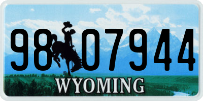 WY license plate 9807944