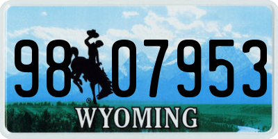 WY license plate 9807953